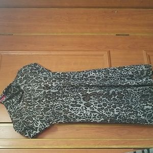 Leopard print knee length dress
